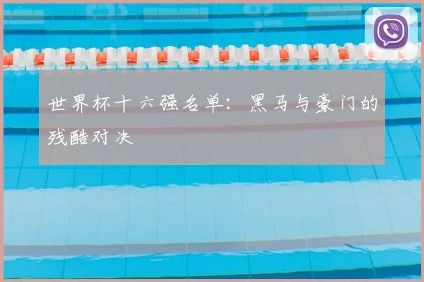 世界杯十六强名单:黑马与豪门的残酷对决